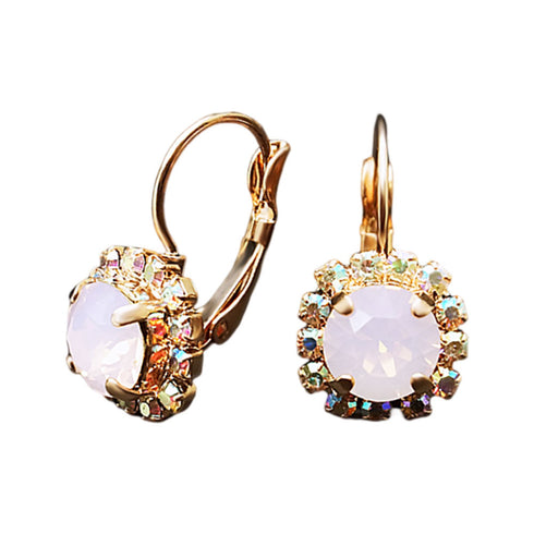 Auskarai "Krāšņums II (Rožių vandens opalas)" su Swarovski™ kristalais
